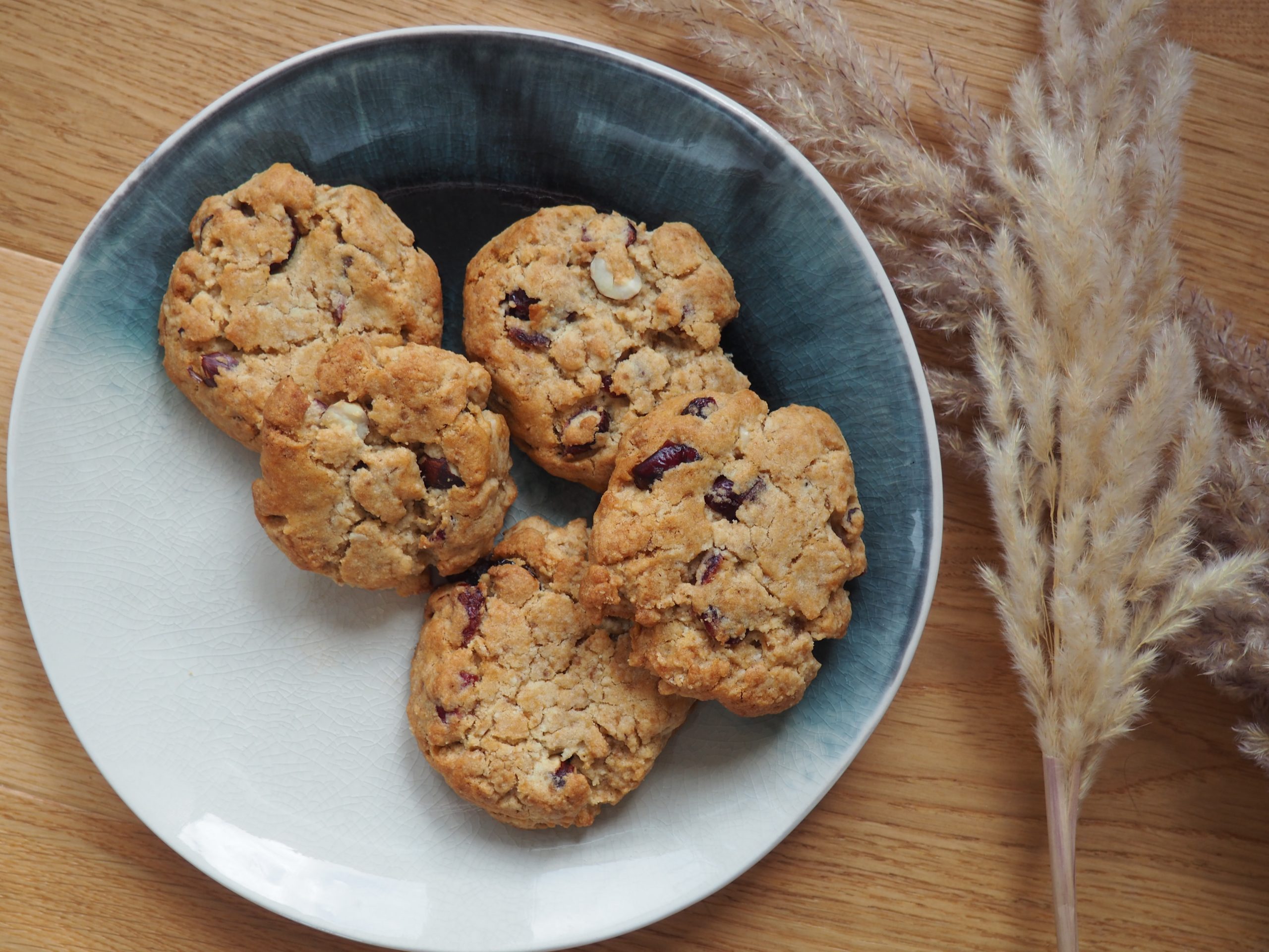 Cookies amandes, noisettes et cranberries