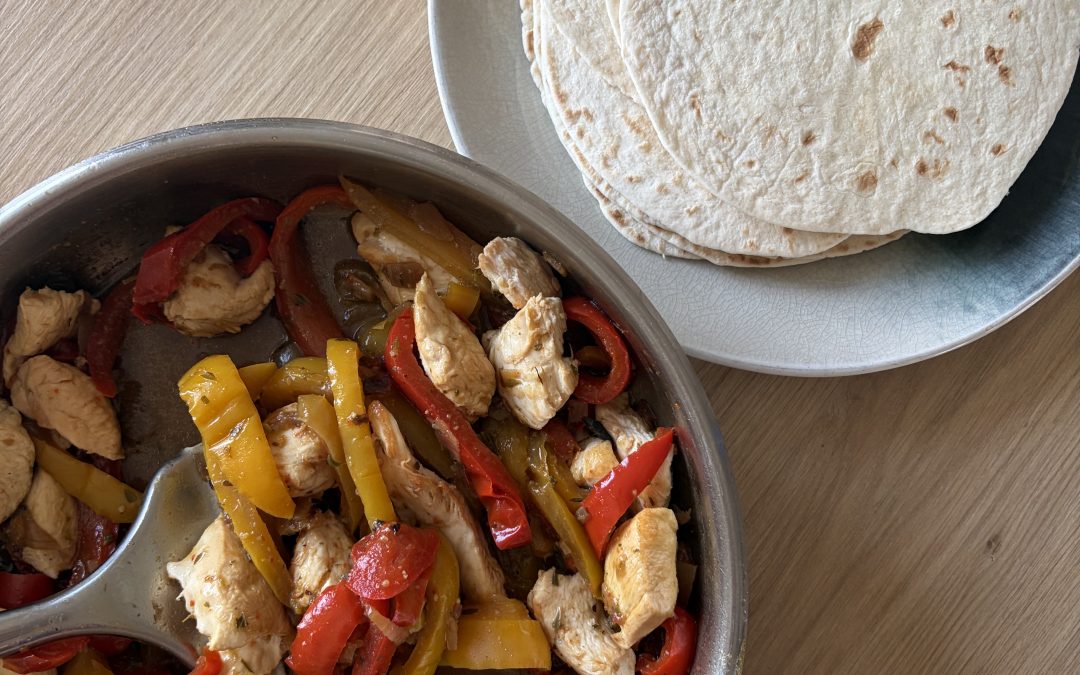Wrap aux poulet et poivron et sa sauce à la crème